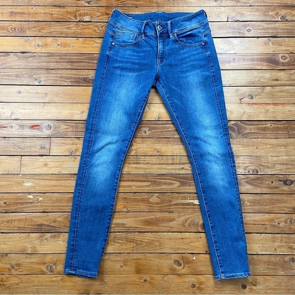 Raw G-Star jeans Lynn mid rise skinny strechy denim size 28 - Picture 2 of 15